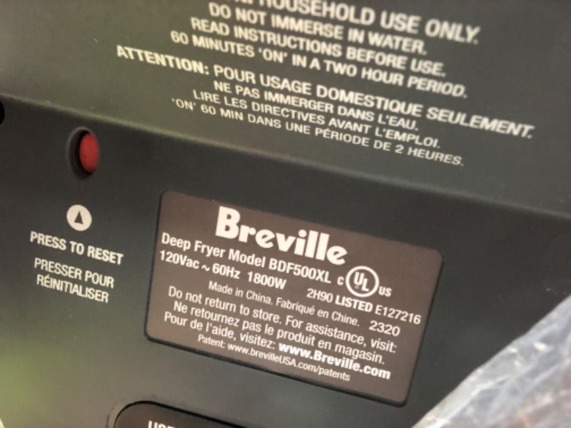 Photo 3 of ***PARTS ONLY READ NOTES***Breville BDF500XL Smart Fryer, Brushed Stainless Steel