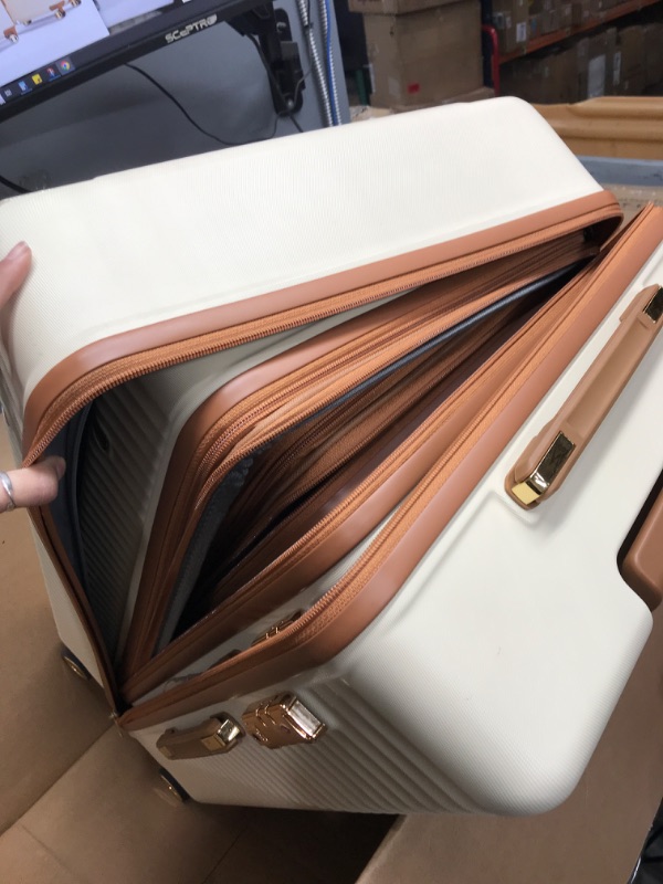 Photo 1 of Joyway Luggage Sets 3 Piece,Expandable Hard Shell Suitcase Set with Spinner Wheels, Lightweight Travel Luggage set with TSA Lock(White,Luggage Sets 5 Piece) White Luggage sets 5 piece