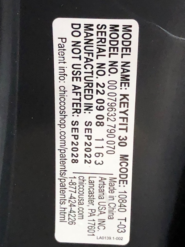 Photo 6 of ***USED - MIGHT BE MISSING PARTS***
Chicco KeyFit 30 ClearTex Infant Car Seat and Base, Rear-Facing Seat for Infants 4-30 lbs