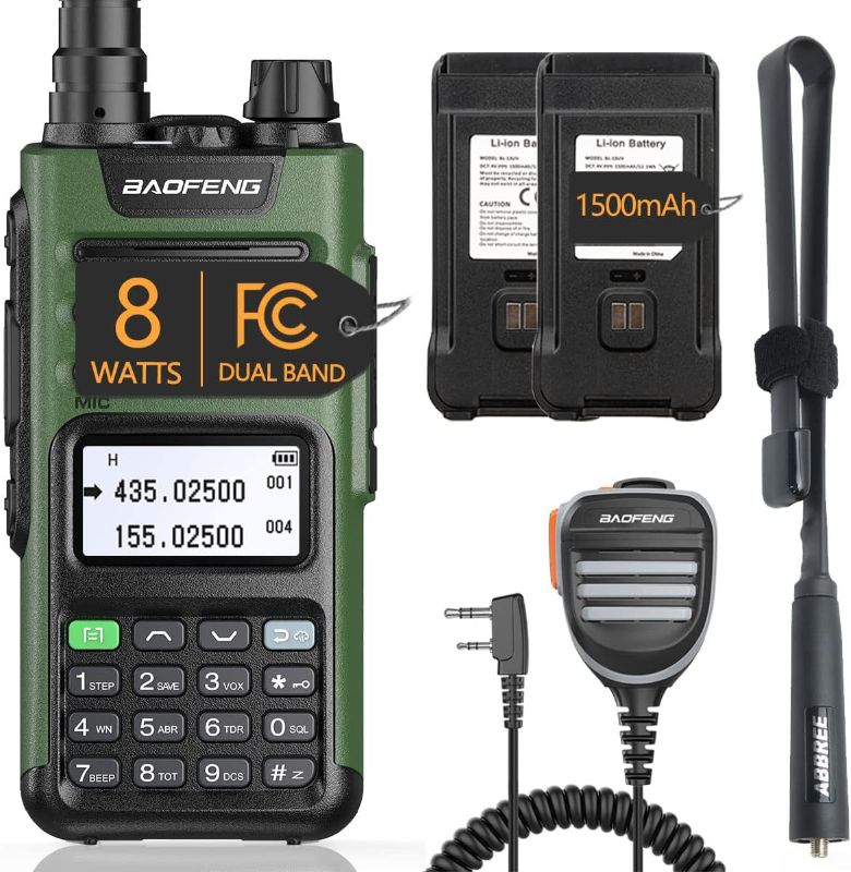 Photo 1 of Baofeng TP-8Plus 8W High Power Two Way Radios Long Range Rechargeable 999CH Dual Band Walkie Talkies with Extra Original Battery Speaker Micphone Tactical Antenna Full Kits
