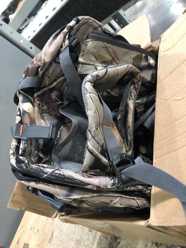 Photo 1 of NEW VIEW Camo Hunting Backpack 35L With Interal Frame, 600D Durable 2100cu Daypack with Rifle Holder, Rain Cover Included 35l With Holder