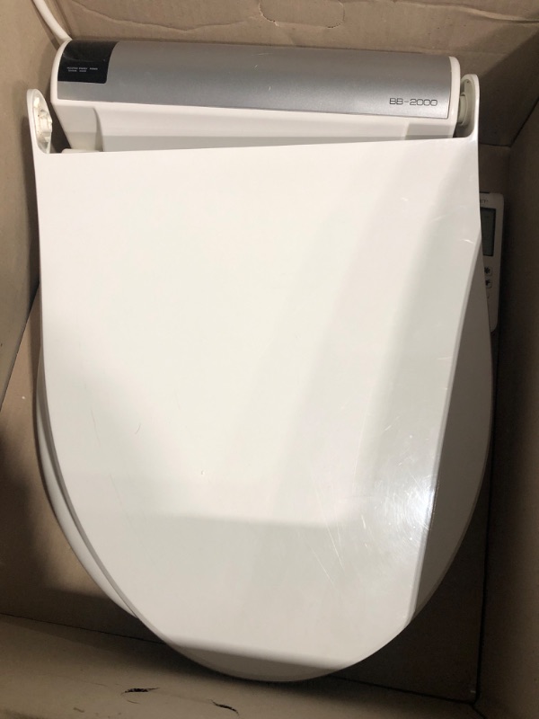 Photo 2 of (VISIBLY USED)  Bio Bidet Bliss BB2000 Elongated White Smart Toilet Seat, Premier Class, Unlimited Warm Water, Vortex Wash, Bidet Seat w/Remote Control & BB-1000W Supreme Elongated Bidet Toilet Seat, White