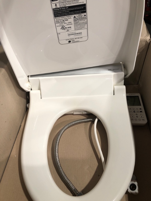 Photo 5 of (VISIBLY USED)  Bio Bidet Bliss BB2000 Elongated White Smart Toilet Seat, Premier Class, Unlimited Warm Water, Vortex Wash, Bidet Seat w/Remote Control & BB-1000W Supreme Elongated Bidet Toilet Seat, White