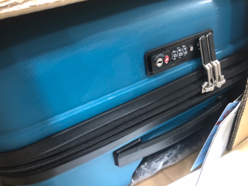 Photo 2 of LUGGEX Blue 24 Inch Expandable Luggage with Spinner Wheels - Lightweight Checked Luggage - Effortless Vacation Mobility (Teal Suitcase) Teal Checked-Medium 24-Inch