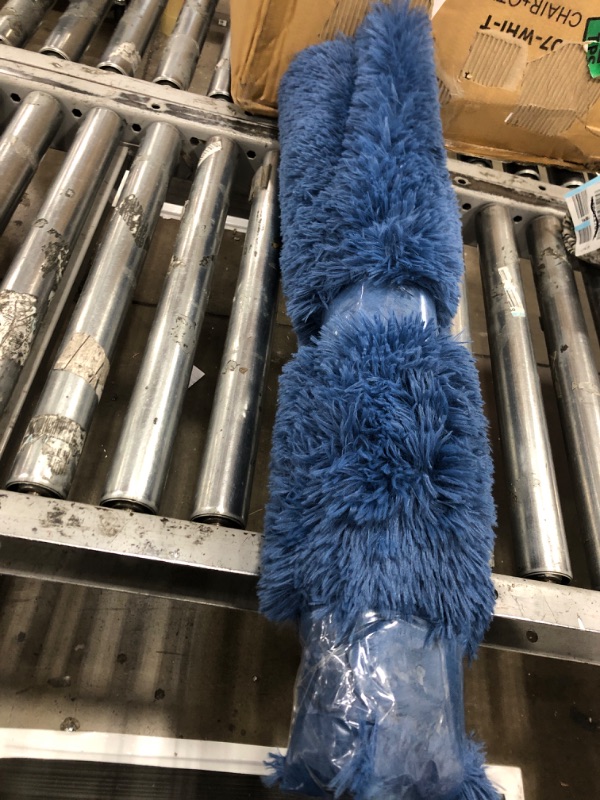 Photo 1 of 2'6" x 5' blue fluffy area rug 