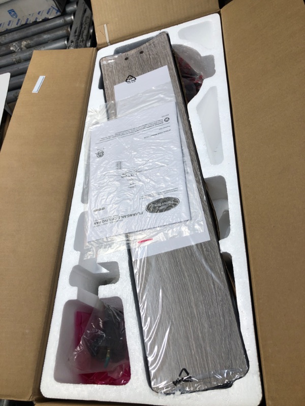 Photo 1 of ***Parts Only***Harbor Breeze Flanagan II 52-in Matte Black Color-changing Indoor Ceiling Fan with Light Remote (5-Blade)
