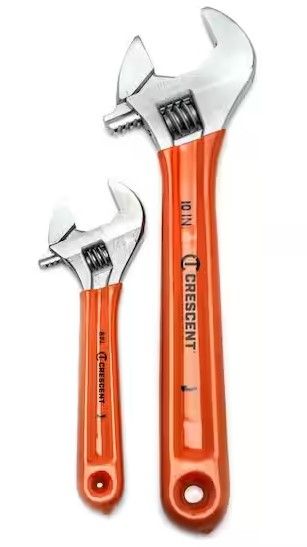 Photo 1 of 6 in. and 10 in. Chrome Cushion Grip Adjustable Wrench Set (2-Piece)
