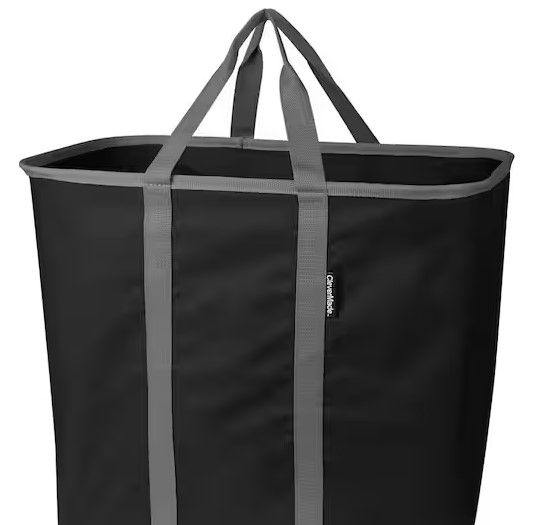 Photo 1 of 13.25 in. x 18.5 in. Charcoal/Black Collapsible Laundry Bin
