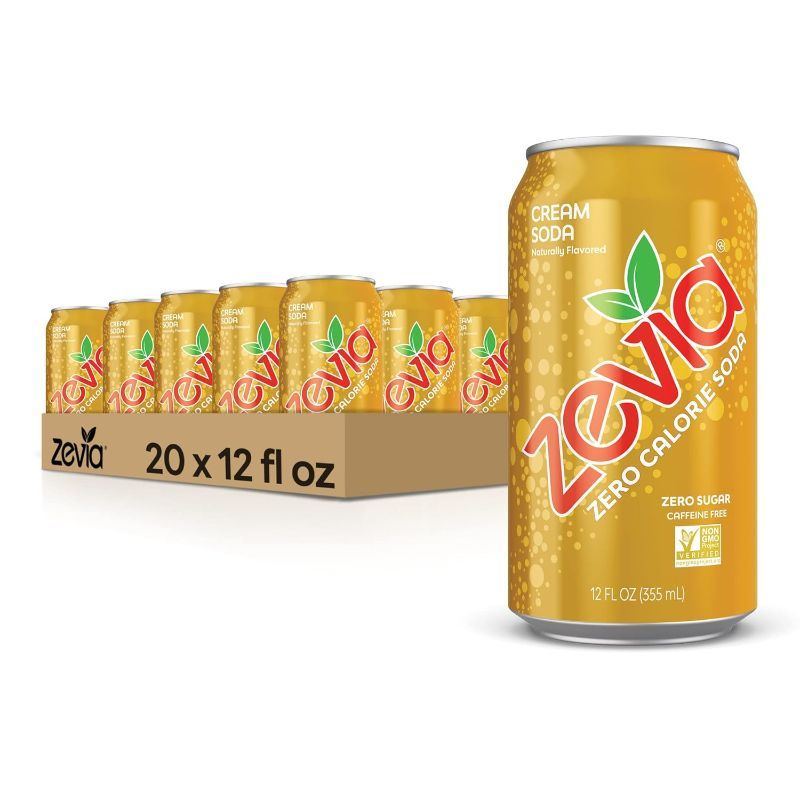 Photo 1 of BB: 01/2024** Zevia Zero Calorie Cream Soda, 12 Ounce Cans (Pack of 20)
