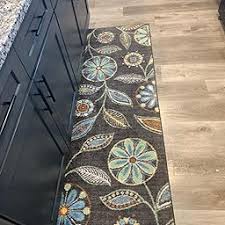 Photo 1 of 2 x 6' Maples Rugs Reggie Floral Kitchen Rugs Non Skid Accent Area Carpet