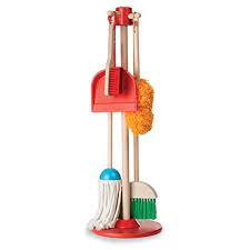 Photo 1 of Melissa & Doug Dust! Sweep! Mop! 6-Piece Pretend Play Cleaning Set - Broom, Duster, Kid-Sized Cleaning Toys For Boys and For Girls
