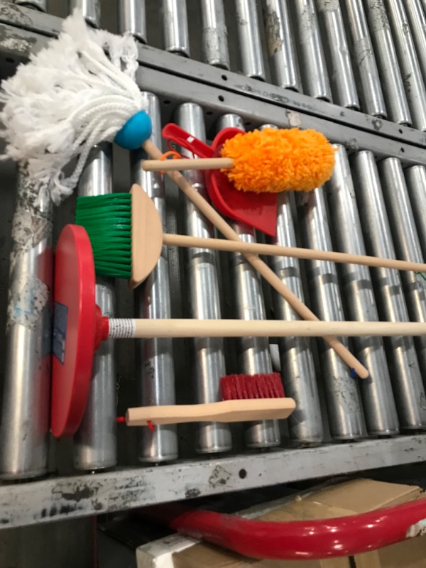 Photo 2 of Melissa & Doug Dust! Sweep! Mop! 6-Piece Pretend Play Cleaning Set - Broom, Duster, Kid-Sized Cleaning Toys For Boys and For Girls
