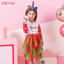 Photo 1 of DXTON Girls Birthday Dress Kids New Year Party Princess Dresses Girls Autumn Winter Gift Costumes Children Clothing size 3-4y
