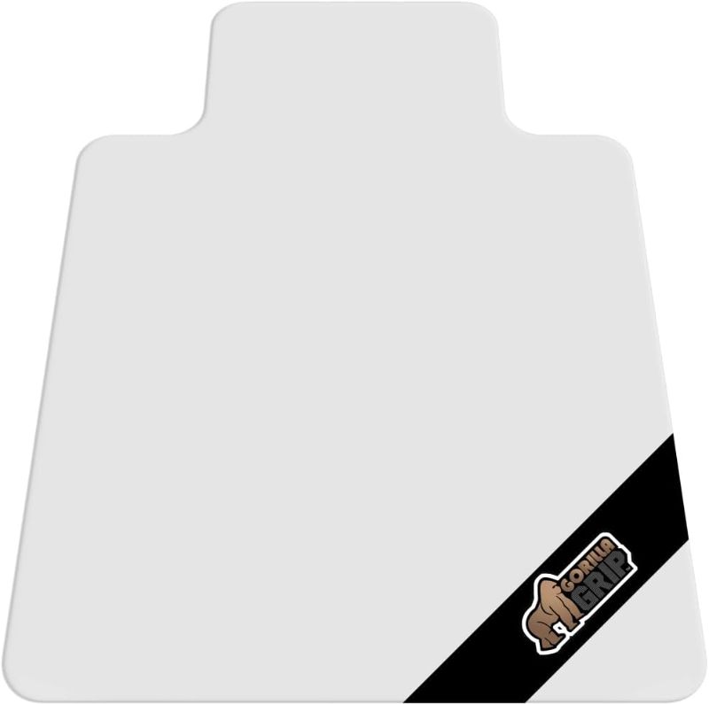 Photo 1 of Gorilla Grip Office Chair Mat for Hardwood Floor, Slip Resistant Heavy Duty Under Desk Protector for Floors, No Divot Plastic Rolling Computer Mats, Smooth Glide Semi Transparent Design, 48x36, Clear
