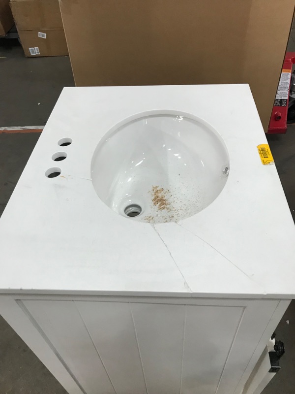 Photo 2 of ***SEE NOTE*** Style Selections Morriston 24-in White Undermount Single Sink Bathroom Vanity with White Engineered Stone Top
