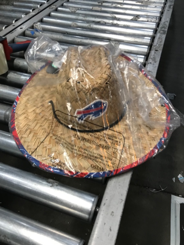 Photo 2 of FOCO Men's NFL Team Logo Floral Lifeguard Beach Straw Sun Hat Buffalo Bills One Size Team Logo