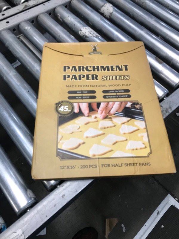 Photo 2 of 200 Pcs Unbleached Parchment Paper Baking Sheets, 12 x 16 Inch, Precut Non-Stick Parchment Sheets for Baking, Cooking, Grilling, Air Fryer and Steaming - Unbleached, Fit for Half Sheet Pans