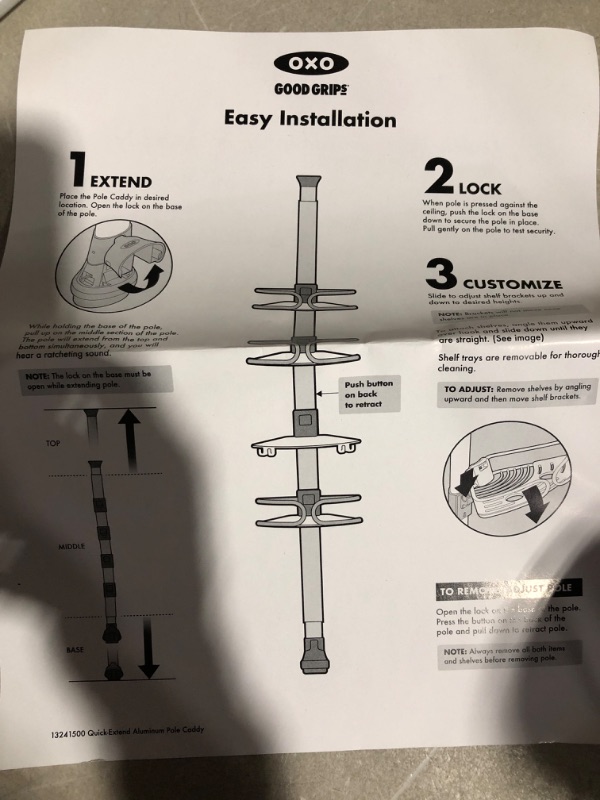 Photo 4 of (READ NOTES) Good Grips Quick-Extend Aluminum Pole Shower Caddy 