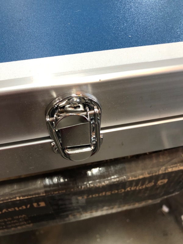 Photo 5 of DENTED FRAME; DAMAGED LOCK GoSports Mid-Size Table Tennis Game Set - Indoor/Outdoor Portable Table Tennis Game with Net, 2 Table Tennis Paddles and 4 Balls Blue Table