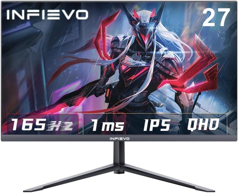 Photo 1 of INFIEVO Gaming Monitor 27 Inch QHD 1440P Computer Monitor 165Hz IPS 1ms, FreeSync, Ultra-Thin PC Monitor, VESA Compatible, Tilt Adjustable, Eye Care, HDMI X2 /DP
