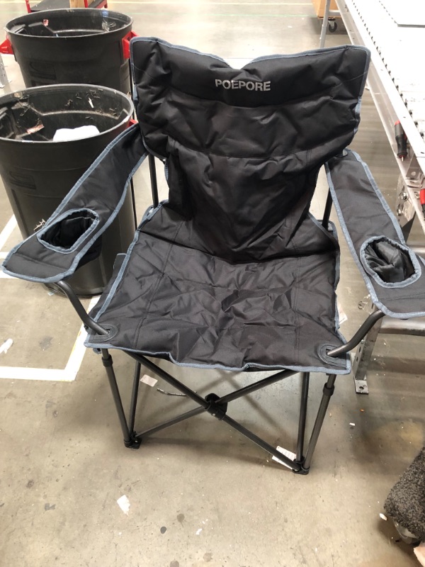 Photo 2 of **see notes**AIZUIWIY 2 Pack Heated Oversized Camping Folding Chair Heavy Duty Steel Frame Support 400 LBS Big and Tall Portable Camping Wide Chair Comfortable for Heavy People (Power Bank not Included) Black/Grey-heat-2 Pack