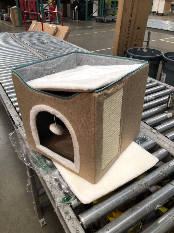 Photo 2 of **SEE NOTES**Kitty Shelter for Pets cat Houses for Indoor Cats to Stay Bedsure for Indoor Cat Bed Cave for Pet Foldable Cat Hideaway,15.35x15.35x14.96 inches, Grey
