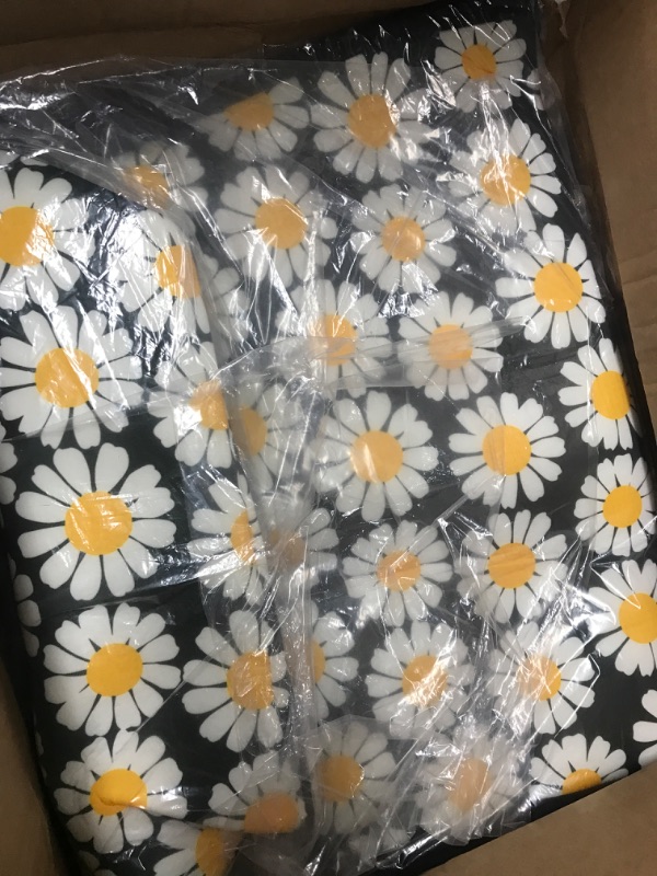Photo 1 of Coverking Universal Fit 50/50 Bucket Flower Fashion Print Seat Cover - Daisy Crazy (Yellow and White Daisies with Black Background) Daisy Crazy Yellow and White Daisies with Black Background