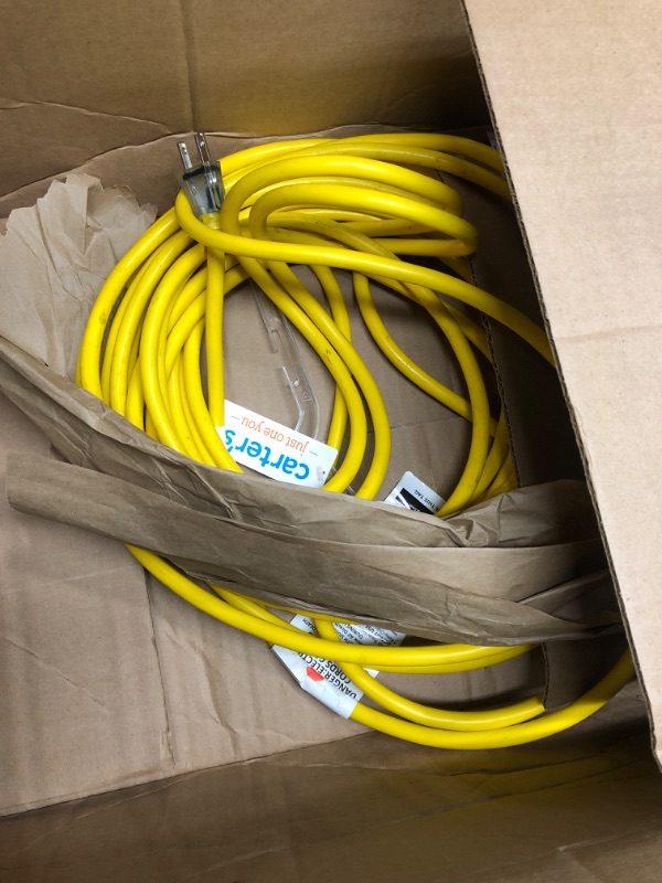 Photo 2 of BBOUNDER Outdoor Extension Cord 50 FT Waterproof, 12/3 SJTW Heavy Duty 15A 1875W, Flexible 100% Copper 3 Prong Cords for Commercial Use and High Power Appliance, Yellow, ETL Listed