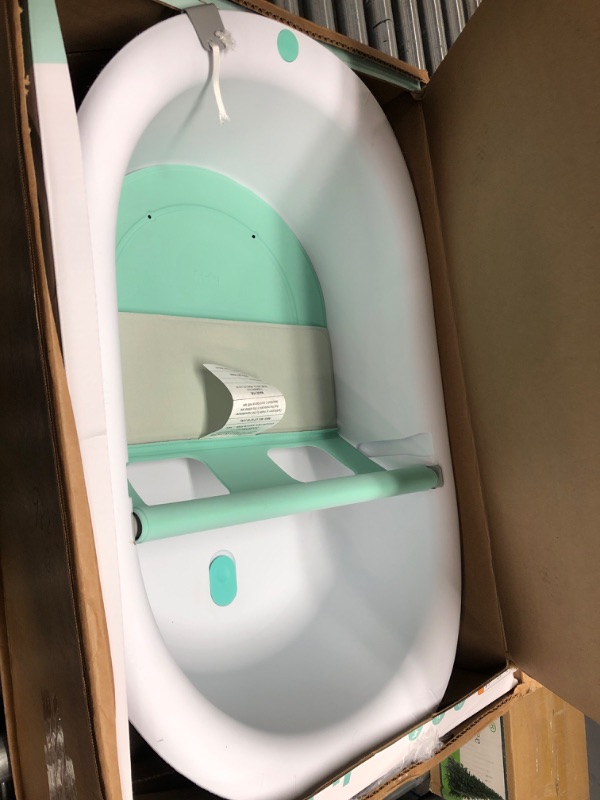 Photo 2 of 4-in-1 Grow-with-Me Bath Tub by Frida Baby Transforms Infant Bathtub to Toddler Bath Seat with Backrest for Assisted Sitting in Tub