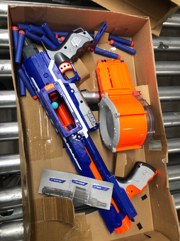 Photo 2 of ***SEE NOTES***Nerf Rampage N-Strike Elite Toy Blaster with 25 Dart Drum Slam Fire & 25 Official Elite Foam Darts for Kids, Teens, & Adults (Amazon Exclusive)