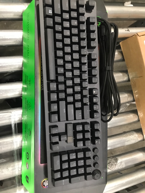 Photo 4 of Razer Huntsman V2 Analog Gaming Keyboard: Adjustable Actuation via Analog Optical Switches - Rapid Trigger Mode - Chroma RGB Lighting - Magnetic Wrist Rest - Dedicated Media Keys & Dial - Black
