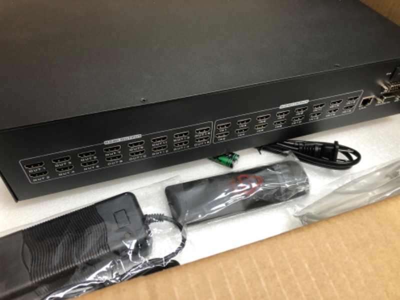 Photo 4 of MT-VIKI Upgraded 4K HDMI Matrix Switch 16x16 Support Web GUI w/IR Remote, 4K@30Hz Rack Mount Switcher&Splitter, EDID, RS232, LAN Port, (Built-in US ADI Chip) 16 Port with WEB