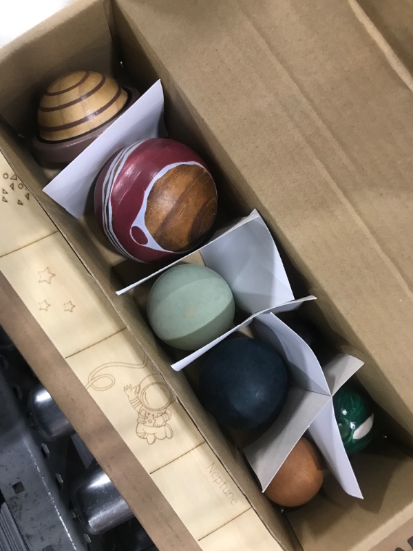 Photo 3 of 3D Wooden Solar System Model Board?Montessori Planets Balls?Educational Planets Toys?Space Learning Toys?Astronomy for Kids/Adults for Home Office Desk Decorations