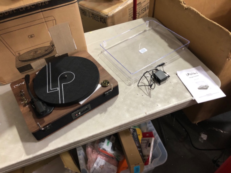 Photo 3 of ***USED - UNTESTED - SEE COMMENTS***
LP&No.1 Bluetooth Record Player with Stereo Speakers, 3-Speed Belt-Drive Turntable for Vinyl Records with Wireless Playback and Auto-Stop