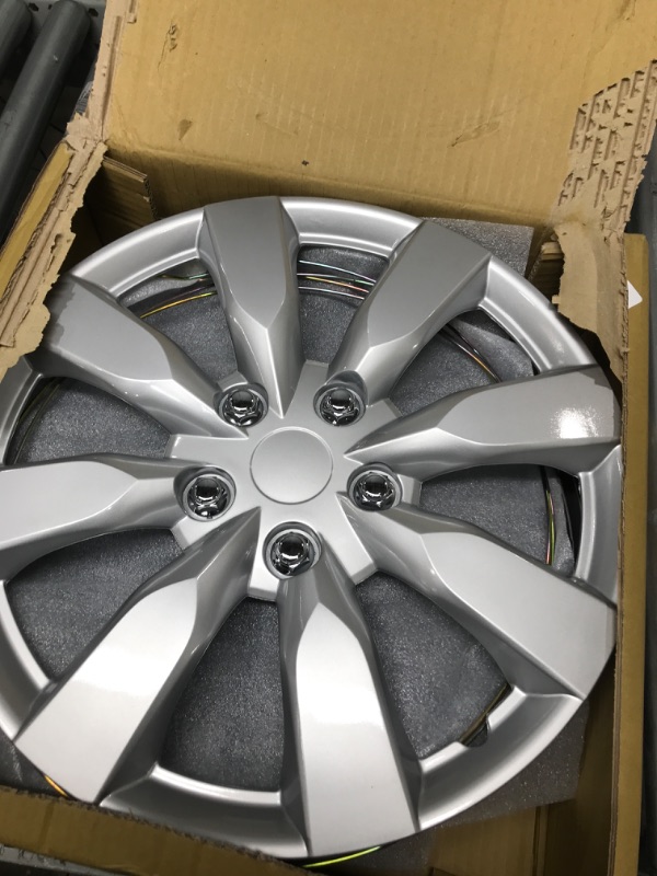 Photo 1 of BDK (4-Pack) Premium 16" Wheel Rim Cover Hubcaps OEM Style Replacement Snap On Car Truck SUV Hub Cap - 16 Inch Set 16 in 8 Spoke