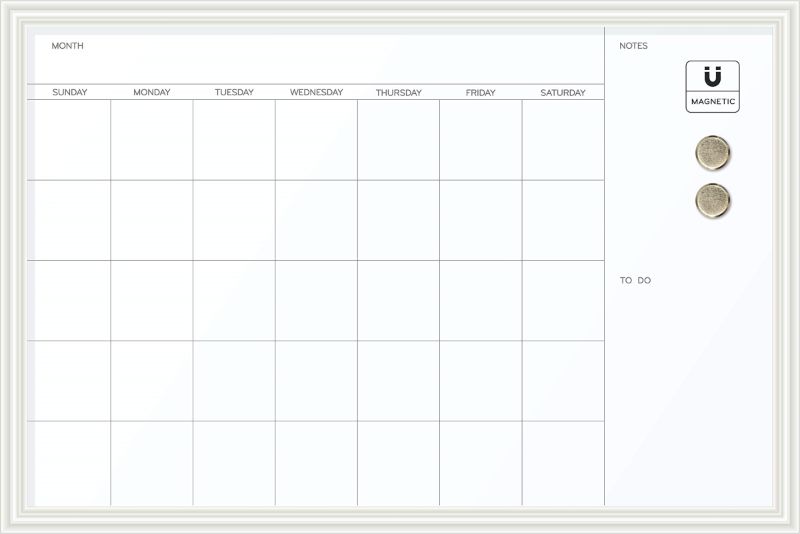 Photo 1 of U Brands Magnetic Dry Erase Calendar Board 20 in. X 30 in. White Decor Frame
