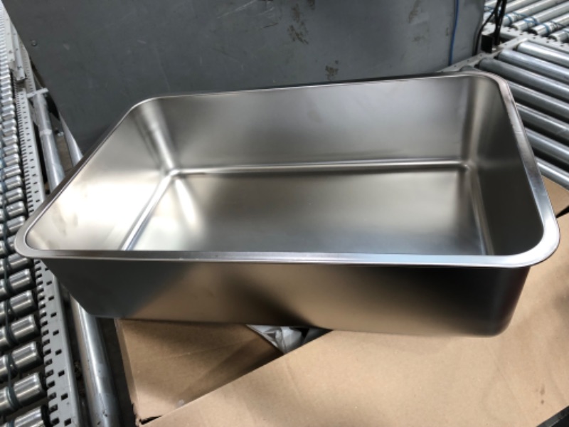Photo 1 of  Stainless Steel Cat Litter Box- XL Size- 23.5" x 15.5" x 5.75"