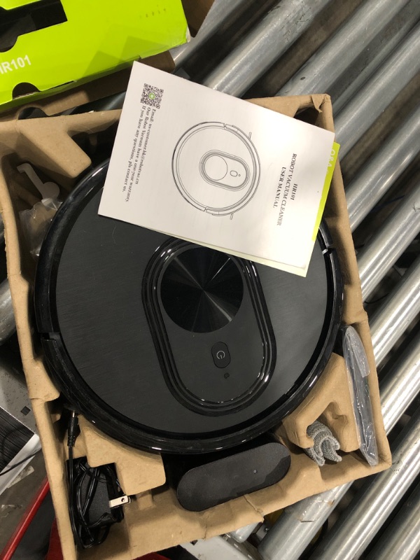 Photo 2 of **USED/DIRTY**
Robot Vacuum and Mop Combo, 3 in 1 Mopping Robotic Vacuum with Schedule, App/Bluetooth/Alexa, 1600Pa Max Suction, Self-Charging Robot Vacuum Cleaner, Slim, Ideal for Hard Floor, Pet Hair, Carpet Black