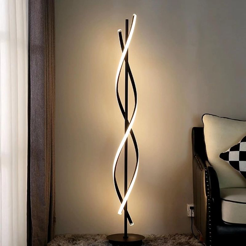 Photo 1 of **SEE NOTES/DAMAGED**
JUTIFAN LED Spiral Floor Lamps for Living Room with Remote, 35W Dimmable Standing Lamp for Living Room, 53" LED Modern Spiral Floor Lamp, 3 Adjustable Color Corner Modern Reading lamp for Bedroom
