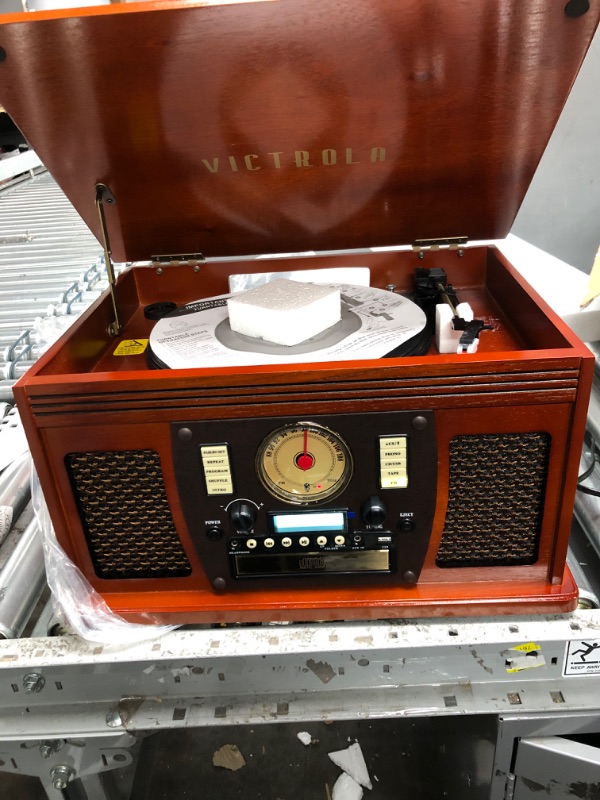 Photo 4 of Victrola Navigator 8-in-1 Classic Bluetooth Record Player with USB Encoding and 3-Speed Turntable Bundle