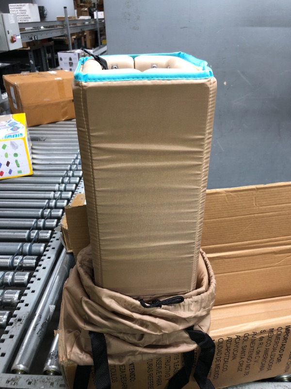 Photo 1 of Dream On Me Zodiak Portable Playard in Coffee and Blue, Lightweight, Packable and Easy Setup Baby Playard, Breathable Mesh Sides and Soft Fabric - Comes with a Removable Padded Mat Coffee/Blue