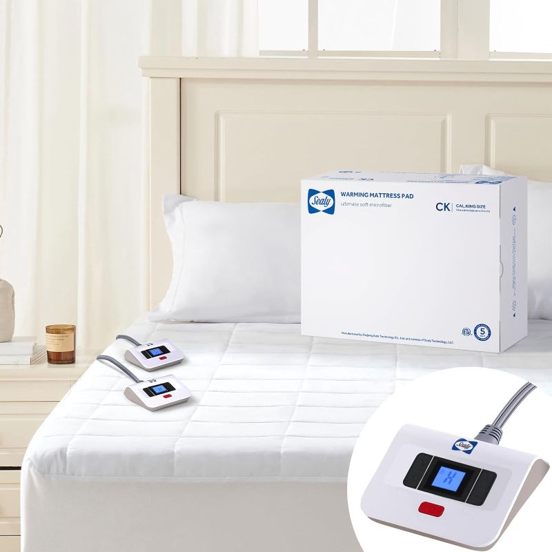 Photo 1 of 
Sealy Electric Mattress Pad Cal King Size, 10 Heating Settings Heated Mattress Pad, Bed Warmer with Dual Controller & Auto Off 1-12 Hours, Fit Up to 17 Inch, Machine Washable, 72"x84"

