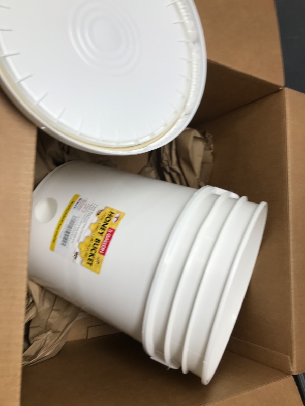 Photo 2 of Little Giant® Plastic Honey Bucket | Bucket with Honey Gate | Beekeeping Supplies | Honey Extractor Equipment | Honey Bottling Bucket | Assembled in USA | 5 Gallon