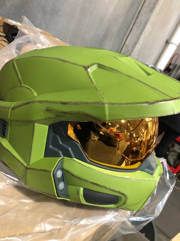 Photo 2 of * used * missing stand * see all images * 
HALO Master Chief Deluxe Helmet with Stand - LED Lights on Each Side -