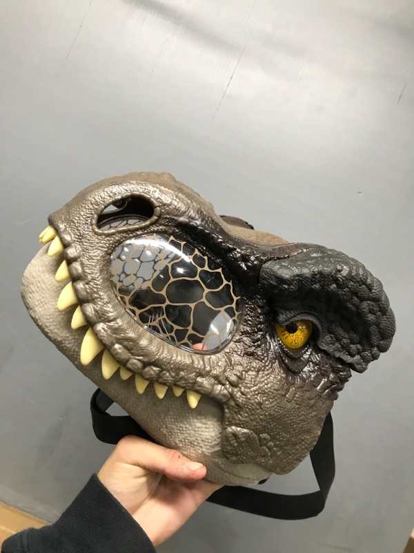 Photo 3 of ?Jurassic World Dominion Dinosaur Mask Tyrannosaurus Rex Chomp N Roar with Motion and Sounds, T Rex Costume for Kids Role-Play ???? Frustration Free Packaging