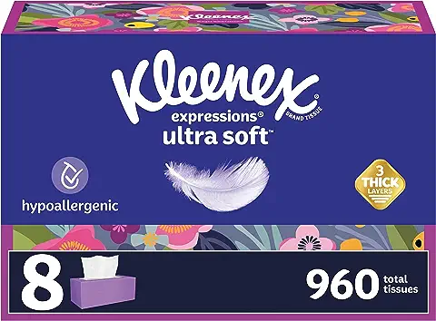 Photo 1 of ***READ NOTES***Kleenex Ultra Soft  Tissues, Flat Box, 120 Tissues per Flat Box, 8 / Packs
