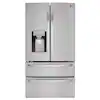 Photo 1 of 28 cu. ft. 4-Door French Door Smart Refrigerator with Ice and Water Dispenser in PrintProof Stainless Steel
