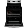 Photo 1 of Frigidaire 30-in Glass Top 5 Burners 5.3-cu ft Self-Cleaning Slide-in Electric Range (Fingerprint Resistant Stainless Steel)
