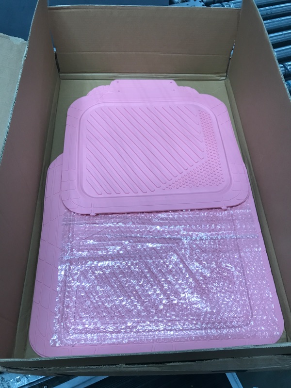 Photo 2 of CAR PASS Heavy Duty Rubber Floor Mats Pink 4-Piece Car Mat Set - Universal Waterproof Floor Mats for Car SUV Truck, Durable All-Weather Mats(All Pink)