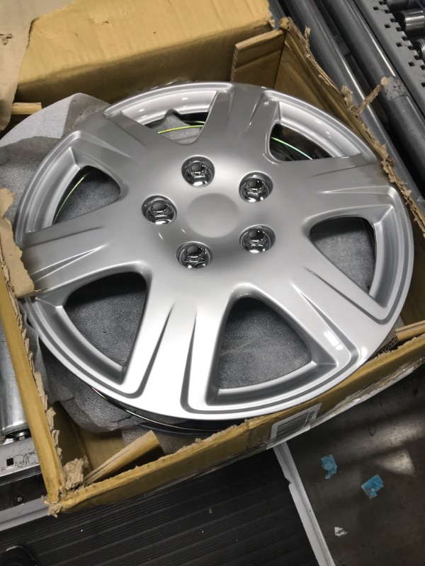 Photo 1 of BDK (4-Pack Premium 15" Wheel Rim Cover Hubcaps OEM Style Replacement Snap On Car Truck SUV Hub Cap - 15 Inch Set 6 Style Spoke